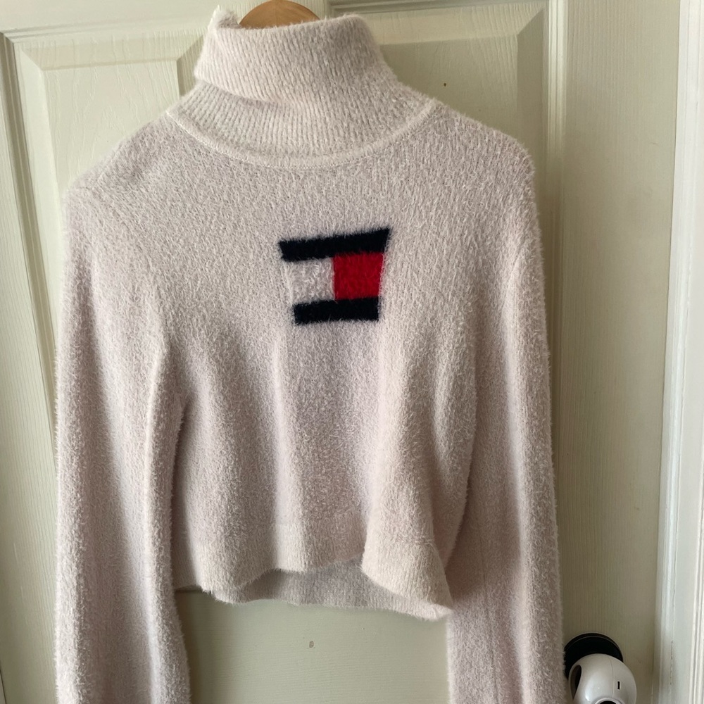 Two Tommy Hilfiger fuzzy sweaters